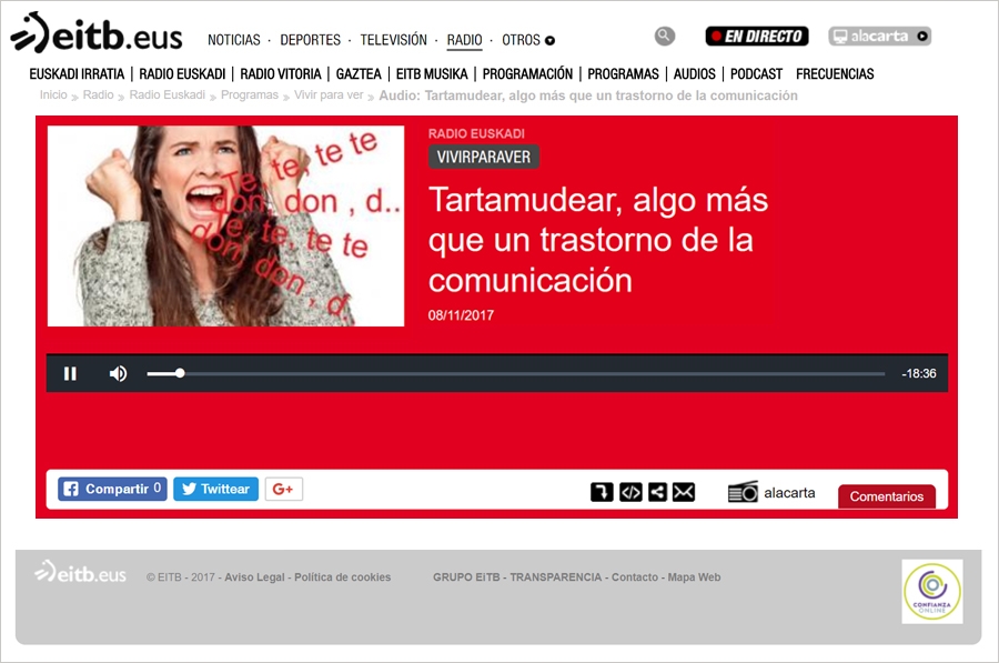 Colaboracion de ApsidE en radio Euskadi hablando de la tartamudez