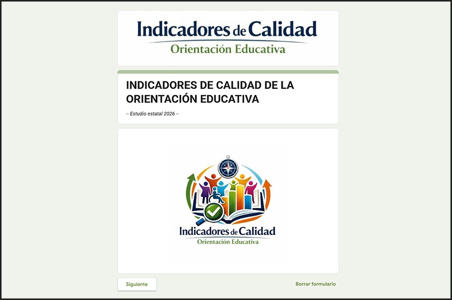 Formulario para valorar los indicadores de calidad en orientaci&oacute;n educativa