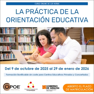Curso online de COPOE &quot;La práctica de la Orientación educativa”, del 9 de octubre de 2025 al 29 de enero de 2026