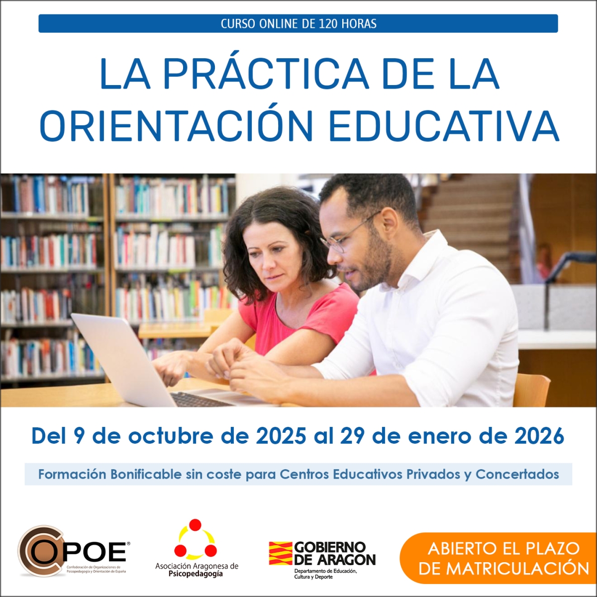 Curso online de COPOE &quot;La práctica de la Orientación educativa”, del 9 de octubre de 2025 al 29 de enero de 2026