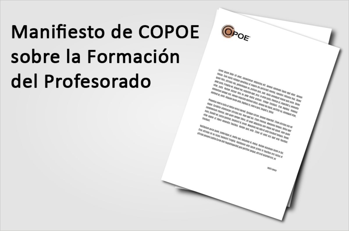 Manifiesto de COPOE sobre la Formación del Profesorado