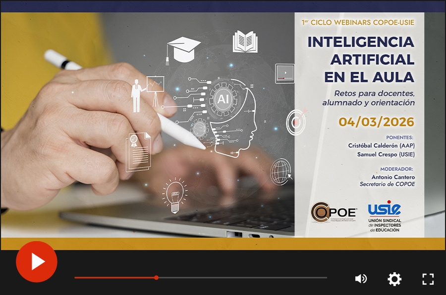V&iacute;deo del webinar COPOE-USIE "Inteligencia Artificial en el aula"