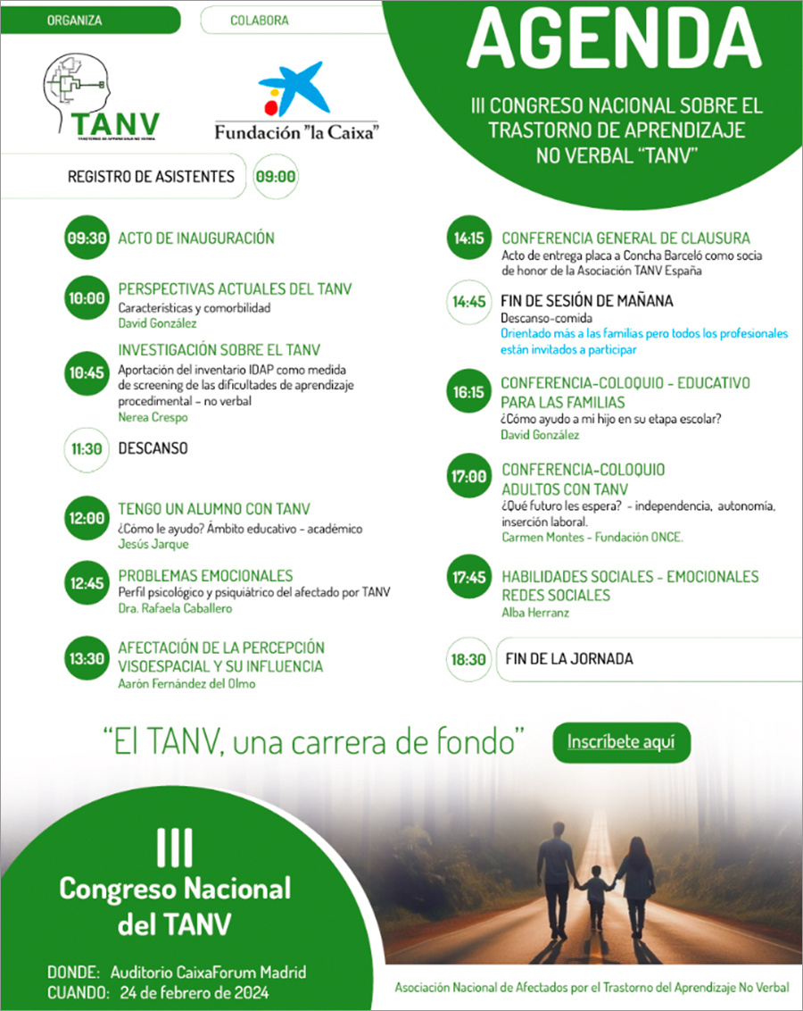 III Congreso Nacional sobre el Trastorno de Aprendizaje no Verbal, 24 de febrero en Madrid